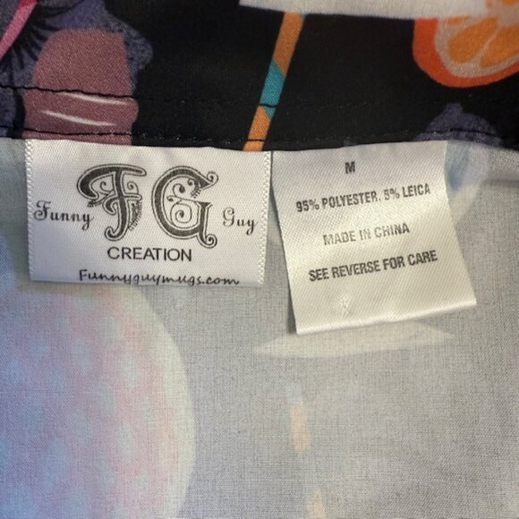 Funny Guy Creation Mens Size M Short Sleeve Tiki Margarita Pineapple Resort Vaca - Picture 3 of 11